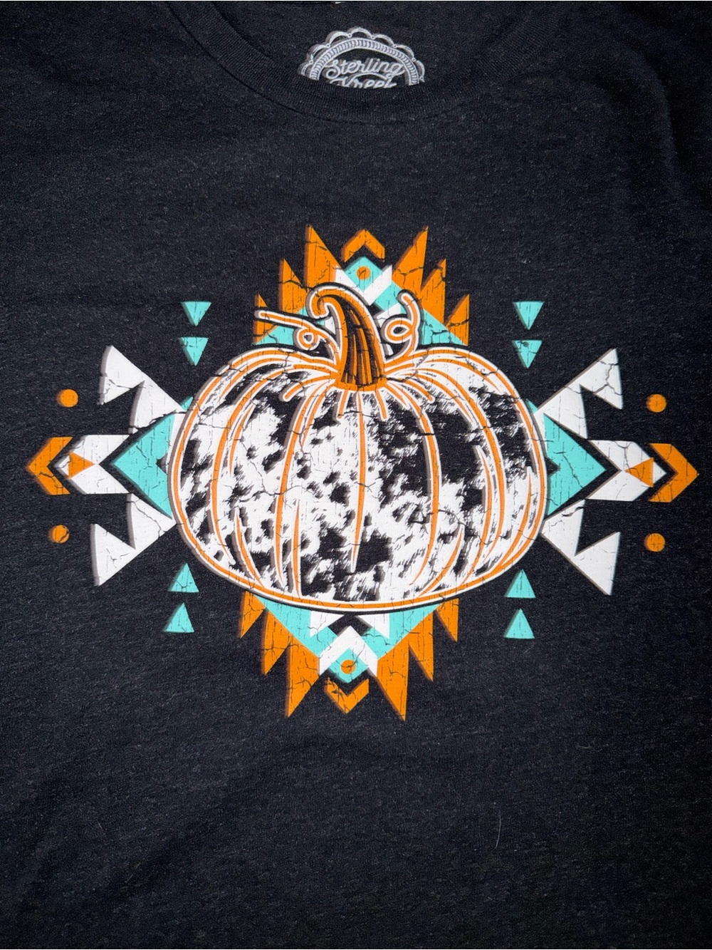 Sterling Threads Black Pumpkin Graphic Short Sleeve Tee